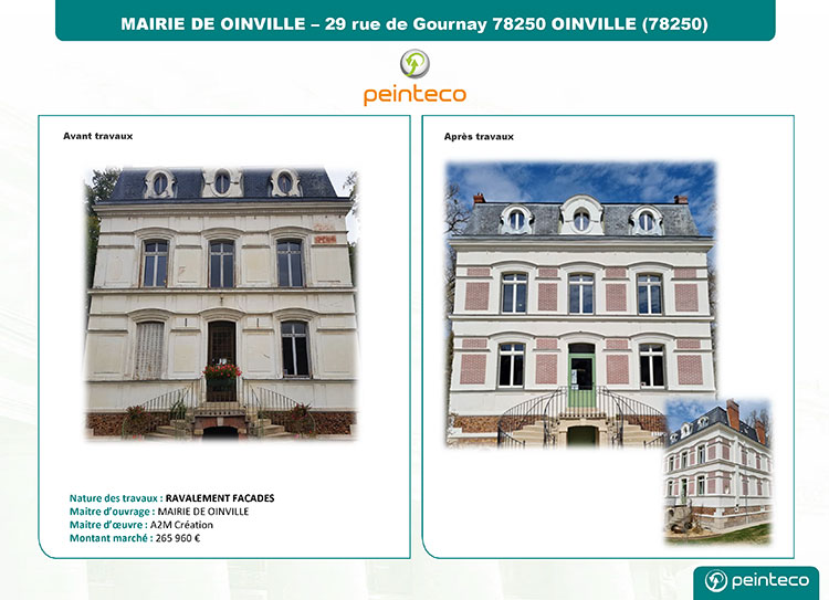 Ravalament de façade Mairie de Oinville 78