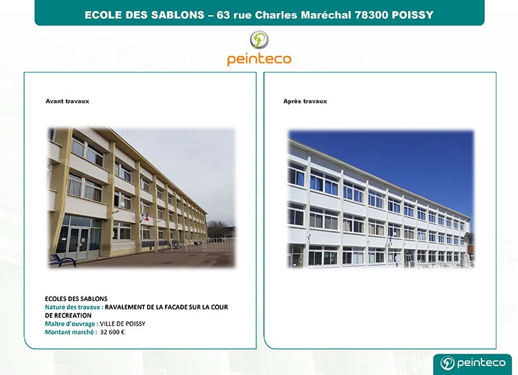 Ravalament de façade École des Sablons Poissy 78