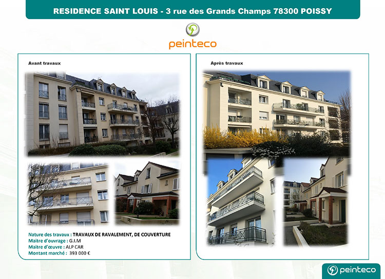 Ravalament de façade Résidence Saint Louis Poissy 78