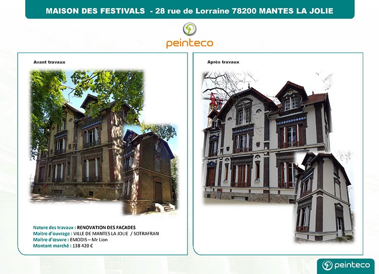Ravalament de façade Maison des Festivals Mantes la Jolie 78
