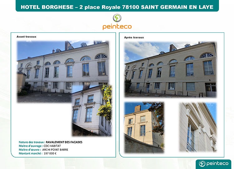 Ravalament de façade Hotel Borghese Saint-Germain-en-Laye 78